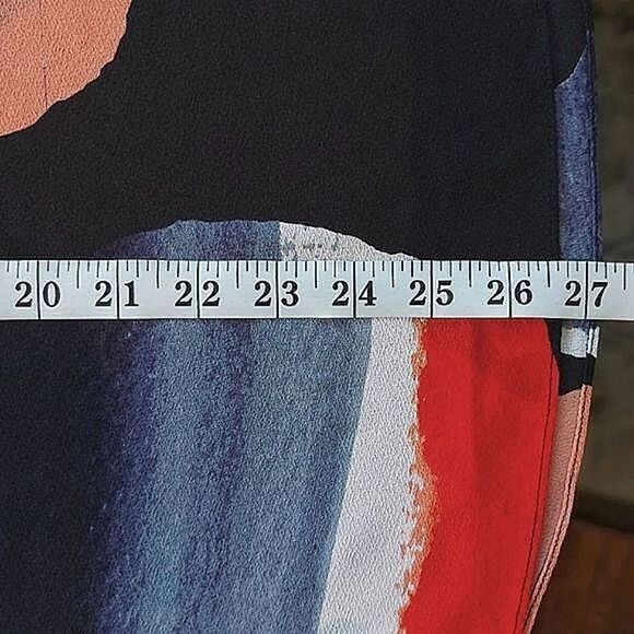 DKNY sheer sleeveless multicolour abstract pattern sleeveless blouse size M - Picture 12 of 14